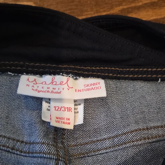 Isabel Maternity by Ingrid & Isabel Blue Jeans with Black Waistband - Picture 2 of 3